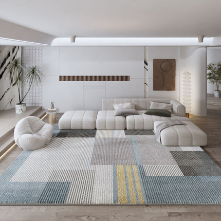 Tapis en fausse laine d'agneau tapis géométrique moderne tapis en peluche doux pour salon, salle à manger, chambre à coucher, tapis antidérapant de décoration intérieure