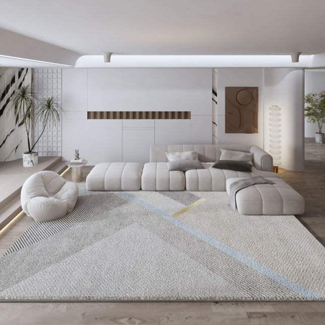 Teppich aus künstlicher Lammwolle, moderner geometrischer Teppich, weiche Plüschteppiche für Wohnzimmer, Esszimmer, Schlafzimmer, Heimdekoration, rutschfester Teppich