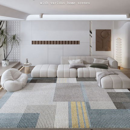 Tapis en fausse laine d'agneau tapis géométrique moderne tapis en peluche doux pour salon, salle à manger, chambre à coucher, tapis antidérapant de décoration intérieure
