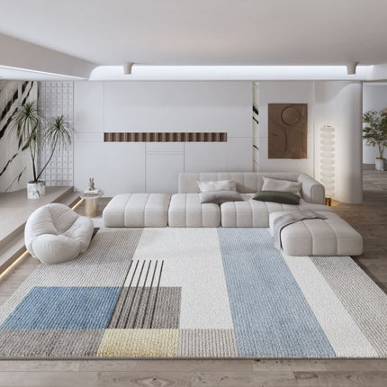 Tapis en fausse laine d'agneau tapis géométrique moderne tapis en peluche doux pour salon, salle à manger, chambre à coucher, tapis antidérapant de décoration intérieure