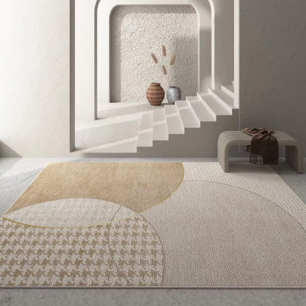Tapis Moderne Doux Lignes Simples Tapis Abstraits pour Salon Chambre Cuisine Salle à Manger, Tapis de décoration intérieure à Poils Moyens et Tapis de Sol