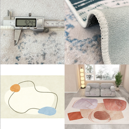Tapis Moderne Doux Lignes Simples Tapis Abstraits pour Salon Chambre Cuisine Salle à Manger, Tapis de décoration intérieure à Poils Moyens et Tapis de Sol