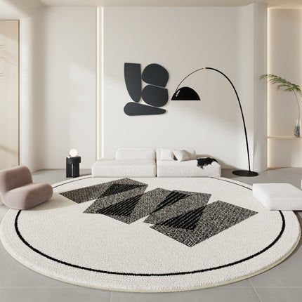 Round Area Rug Soft Chic Rugs Machine Washable Non Slip Indoor Sofa Floor Area Mat Carpet for Living Room Bedroom Nursery Decor