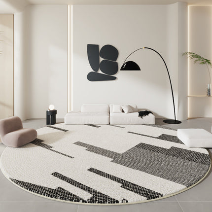 Round Area Rug Soft Chic Rugs Machine Washable Non Slip Indoor Sofa Floor Area Mat Carpet for Living Room Bedroom Nursery Decor