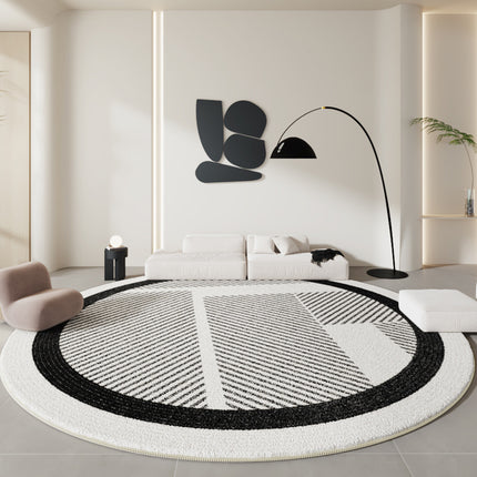 Round Area Rug Soft Chic Rugs Machine Washable Non Slip Indoor Sofa Floor Area Mat Carpet for Living Room Bedroom Nursery Decor