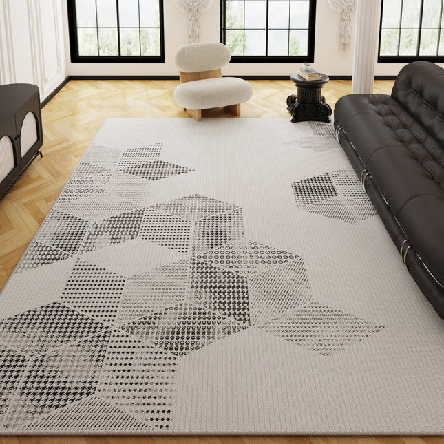 Geometrische Teppiche, Couchtisch-Teppich für den Innenbereich, weich, modern, hochwertig, minimalistisch, niedrigflorige Teppiche und Teppich mit rutschfester Gummi-Rückseite