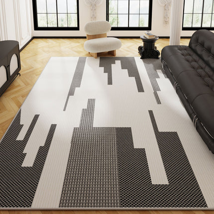 Geometric Area Rugs Coffee Table Rug Indoor Soft Modern Premium Minimalist Low Pile Rugs And Carpet  With Non-Slip Rubber Backing