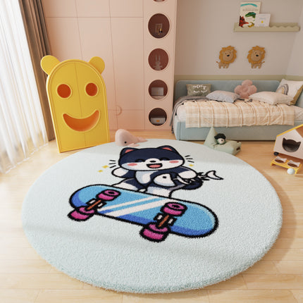 Cute Cartoon Round Carpet Soft Animal Pattern Carpet Non-slip Washable Area Rugs Rugs And Carpet for Nursery Bedroom Living Room