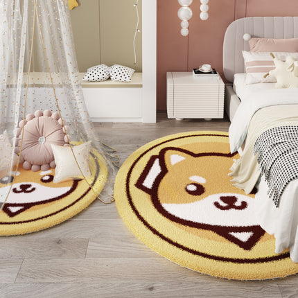 Cute Cartoon Round Carpet Soft Animal Pattern Carpet Non-slip Washable Area Rugs Rugs And Carpet for Nursery Bedroom Living Room