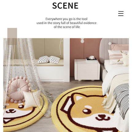 Cute Cartoon Round Carpet Soft Animal Pattern Carpet Non-slip Washable Area Rugs Rugs And Carpet for Nursery Bedroom Living Room