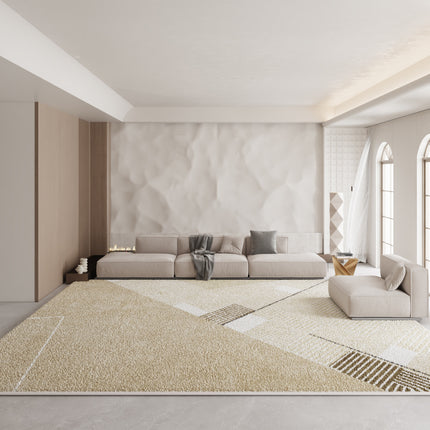Cream Breeze Geometric Carpets Bedroom Sofa Living Room Plush Soft Area Rugs Bedside Rug Premium Feel Decorative Floor Rug Carpet