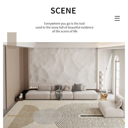 Cream Breeze Geometric Carpets Bedroom Sofa Living Room Plush Soft Area Rugs Bedside Rug Premium Feel Decorative Floor Rug Carpet