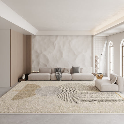 Cream Breeze Geometric Carpets Bedroom Sofa Living Room Plush Soft Area Rugs Bedside Rug Premium Feel Decorative Floor Rug Carpet