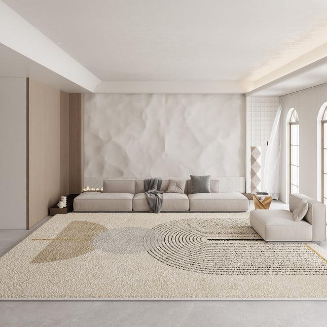 Cremefarbene Breeze-geometrische Teppiche für Schlafzimmer, Sofa, Wohnzimmer, weiche Plüsch-Teppiche, Nachtvorleger, hochwertiges Gefühl, dekorativer Bodenteppich