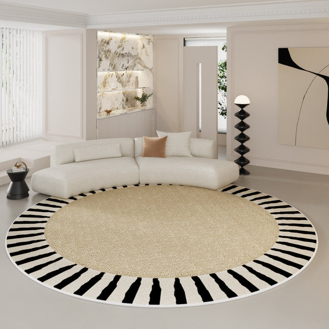 Runde Teppiche für Wohnzimmer, runde Teppiche mit rutschfestem, luxuriösem, cremefarbenem, rundem Teppich, Kreisteppich, schicke Fußmatten für Schlafzimmer, Sofa, Couchtisch