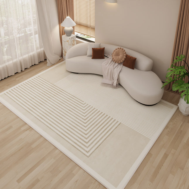 Wohnzimmer-Teppiche, großer dicker Schlafzimmer-Teppich, Lounge-Teppich, weiche Heimdekoration, rutschfest, cremefarbene Linie, Teppiche