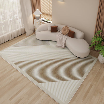 Tapis de salon grand tapis épais de chambre à coucher tapis de salon doux décor à la maison tapis de ligne crème antidérapant