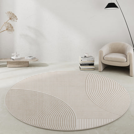 Round Rugs Minimalist Geometric Area Rugs, Round Rugs Chic Floor Mats Outdoor carpet For Swivel Chairs Office Soundproof Carpets Floor Mats