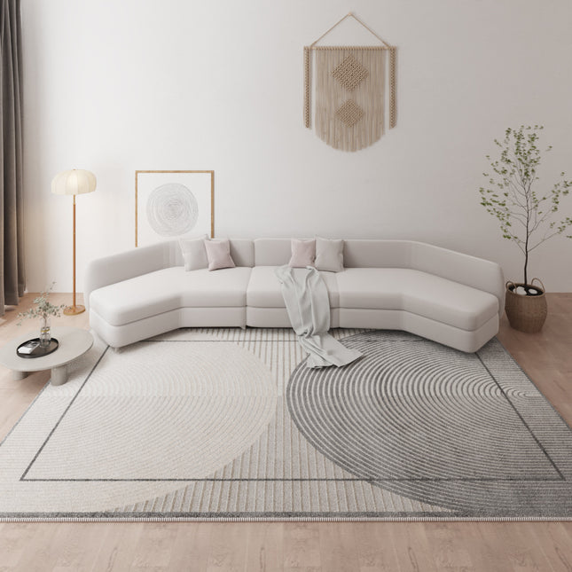 Teppich Modern Art Line Minimalistischer Teppich Langlebiger, waschbarer, weicher, flauschiger, großer Bodenteppich und Teppich für Schlafzimmer, Wohnzimmer, Büro