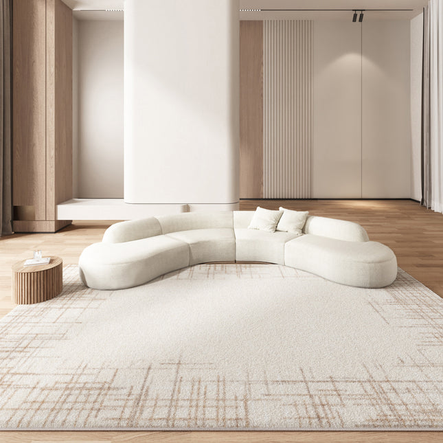 Flauschiger Schlafzimmerteppich – minimalistischer, einfarbiger Lounge-Teppich für Wohnzimmer, moderner, weicher, zotteliger Florteppich für Zuhause, großer Teppich