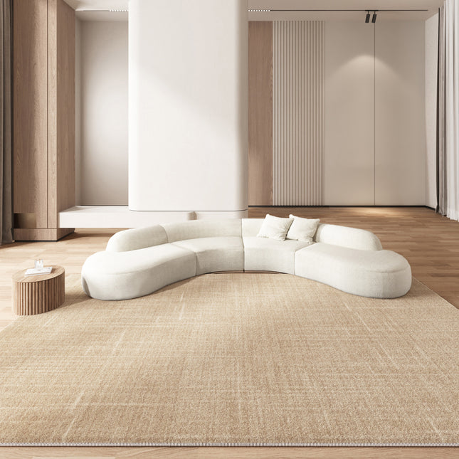 Fluffy Bedroom Rug-Minimalist Solid Color Style Lounge Area Rugs for Living Room Carpet Modern Soft Shaggy Pile Rugs for Home Large Rug