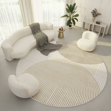 Tapis rond lavable ultra fin pour chambre à coucher, salle de bain, tapis circulaire à poils courts, tapis de sol intérieur, tapis de table basse de salon