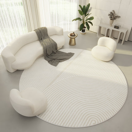 Tapis rond lavable ultra fin pour chambre à coucher, salle de bain, tapis circulaire à poils courts, tapis de sol intérieur, tapis de table basse de salon