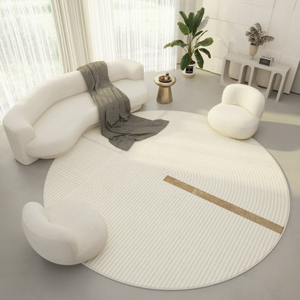 Tapis rond lavable ultra fin pour chambre à coucher, salle de bain, tapis circulaire à poils courts, tapis de sol intérieur, tapis de table basse de salon
