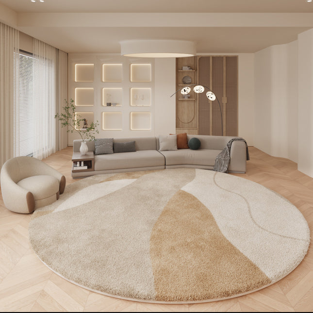 Runder Teppich, dünn, modern, geometrisch, Kreis-Akzent-Teppiche und Teppich, weich, für den Innenbereich, rutschfest, für Küche, Wohnzimmer, Schlafzimmer, Esszimmer