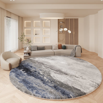 Runder Teppich, dünn, modern, geometrisch, Kreis-Akzent-Teppiche und Teppich, weich, für den Innenbereich, rutschfest, für Küche, Wohnzimmer, Schlafzimmer, Esszimmer