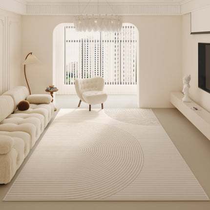 Rug for Living Room Cream Large Office Area Rug, Anti-Skid Durable Floor Carpets for Living Room & Home Decor Soft Geometric Area Rugs