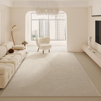 Rug for Living Room Cream Large Office Area Rug, Anti-Skid Durable Floor Carpets for Living Room & Home Decor Soft Geometric Area Rugs