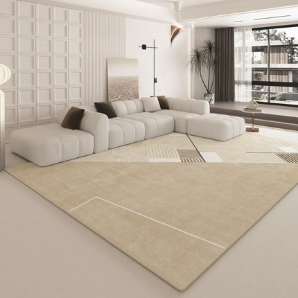 Rug for Living Room Cream Large Office Area Rug, Anti-Skid Durable Floor Carpets for Living Room Soft Geometric Area Rugs