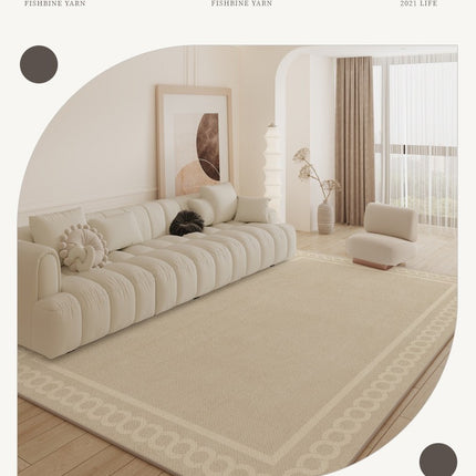 Rug for Living Room Cream Large Office Area Rug, Anti-Skid Durable Floor Carpets for Living Room Soft Geometric Area Rugs