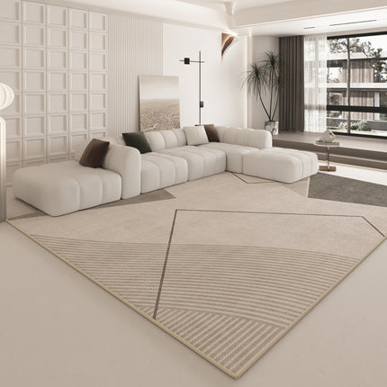 Rug for Living Room Cream Large Office Area Rug, Anti-Skid Durable Floor Carpets for Living Room Soft Geometric Area Rugs