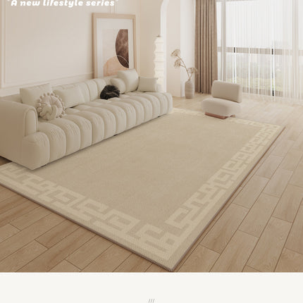 Rug for Living Room Cream Large Office Area Rug, Anti-Skid Durable Floor Carpets for Living Room Soft Geometric Area Rugs