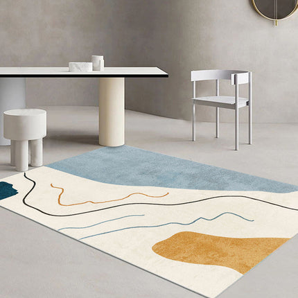 Moroccan Indoor Rugs Geometric Lattice Line Modern Area Rug Wabi-sabi Style Sub Rug Easy-Cleaning Bedroom Kitchen Living Room