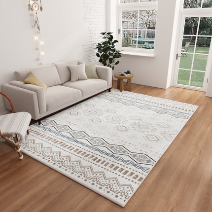 Moroccan Indoor Rugs Geometric Lattice Line Modern Area Rug Wabi-sabi Style Sub Rug Easy-Cleaning Living Room