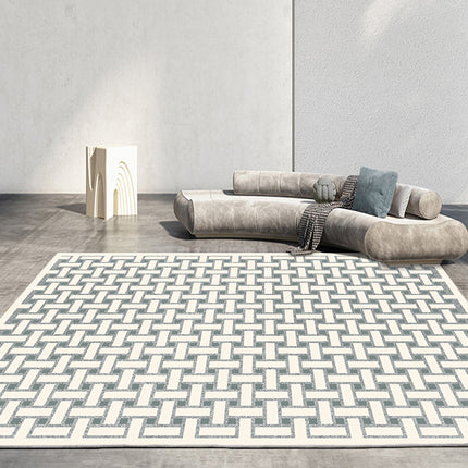 Moroccan Indoor Rugs Geometric Lattice Line Modern Area Rug Wabi-sabi Style Sub Rug Easy-Cleaning Living Room