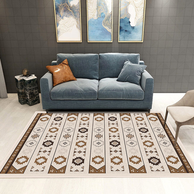 Großflächiger Innenteppich im skandinavischen Marmorstil, perfekt für Wohnzimmer, Esszimmer, Schlafzimmer, Büro, Küche, moderner geometrischer Teppich
