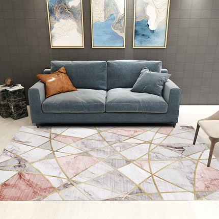 Indoor Large Area Rug Scandinavian Marble Style carpets Perfect for Living Dining Room Bedroom Office Kitchen , Modern Geometric rug carpet
