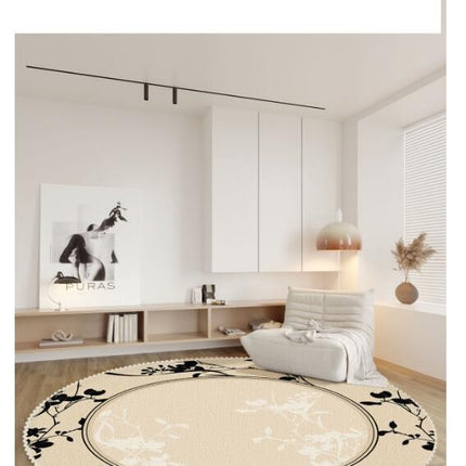 Area Rug Round Modern Entryway Geometric Accent Soft Low Pile Indoor Rugs And Carpet Non Slip Carpets Kitchen Living Room Bedroom Dining Room