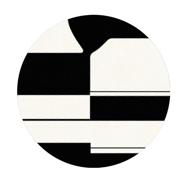 Tapis rond lavable, antidérapant, pour chambre à coucher, moderne, avec accent géométrique, pour salon, chambre à coucher, bureau