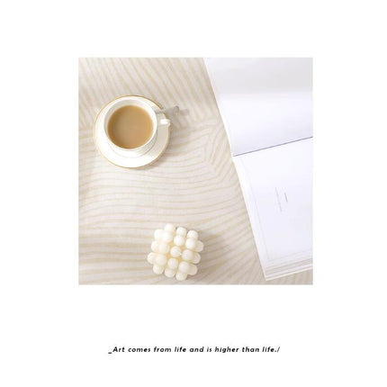 Cream Style Line Carpet Round Rug Washable Rug Non Slip Geometric Round Rugs for Bedroom Coffee Table Home Living Room Rugs