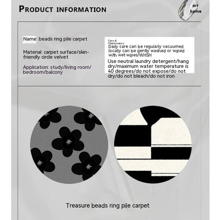 Shag Collection Area Rug - Round Rugs Non-Shedding  Easy Care Thick Ideal for High Traffic Areas in Living Room Bedroom