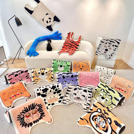 Tapis Animal Mignon Tapis Irrégulier Tapis pour Chambre à Coucher Tapis Doux et Moelleux Tapis pour Salon Tapis de Dessin animé Tapis pour la décoration intérieure de la Maison
