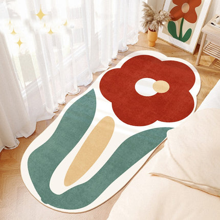 Flower Pattern Carpet Long Rugs Cute Rectangular Bedside Rug Carpet for Bedroom Home Decor Washable Flower Rugs And Carpet