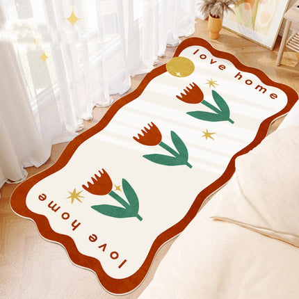 Flower Pattern Carpet Long Rugs Cute Rectangular Bedside Rug Carpet for Bedroom Home Decor Washable Flower Rugs And Carpet