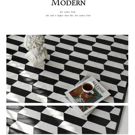 Washable Living Room Bedroom Area Rug,Rugs for Dining Room Checkerboard Home Office Shag Rug Carpet Rugs Large