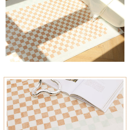 Waschbare Teppiche für die Raumdekoration im Innenbereich, kariert, großflächiger Teppich, niedriger Flor, Schlafzimmerteppiche, Wohnzimmerteppiche, großer, weicher, rutschfester, moderner Teppich